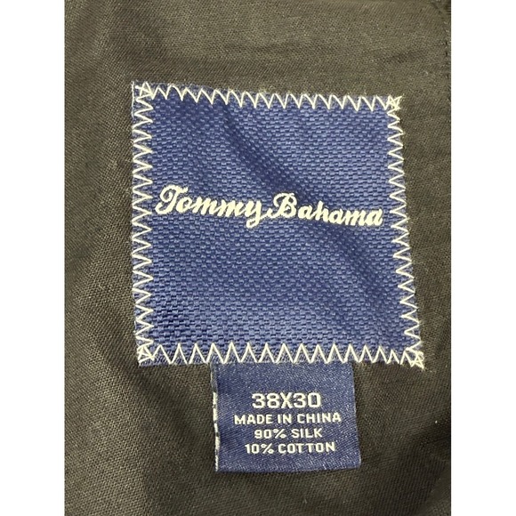 Tommy Bahama Mens 38x30 Pants Silk Blend Black Flat Front (D46) - Picture 2 of 6
